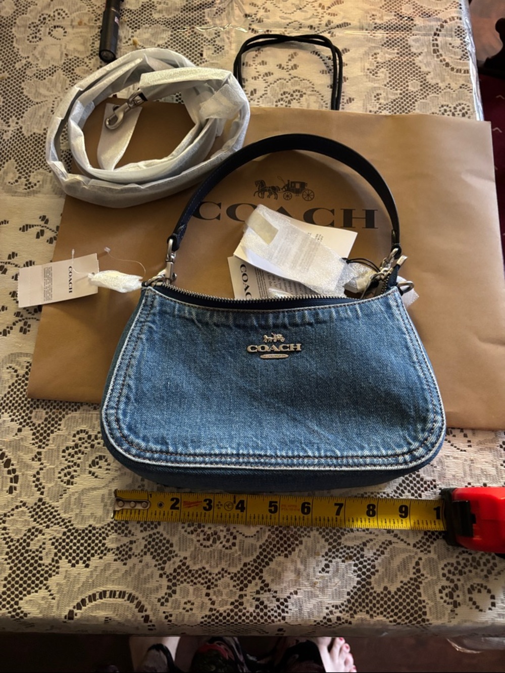 COACH 🆕 Denim terri Shoulder Bag 
With crossbody strap